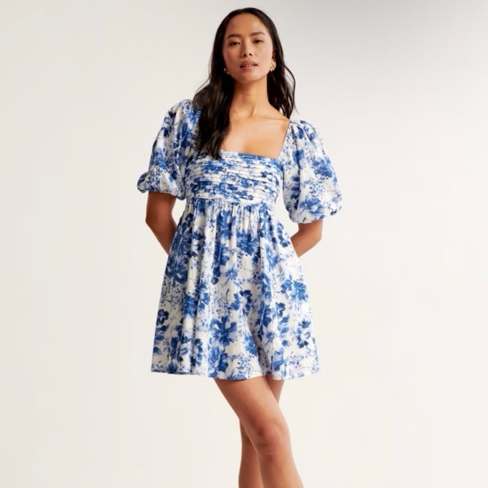 Abercrombie & Fitch Blue and White Floral Mini Dress